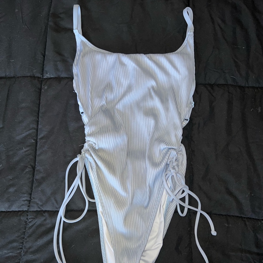 PINK light blue one piece swimsuit
